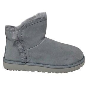 UGG Women's Classic Mini Fluff High-Low Boot in Gray-Blue Size 9